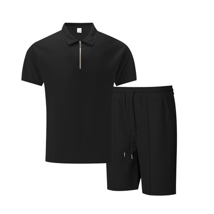Men's Waffle Knit Short Sleeve T-Shirt and Shorts Set