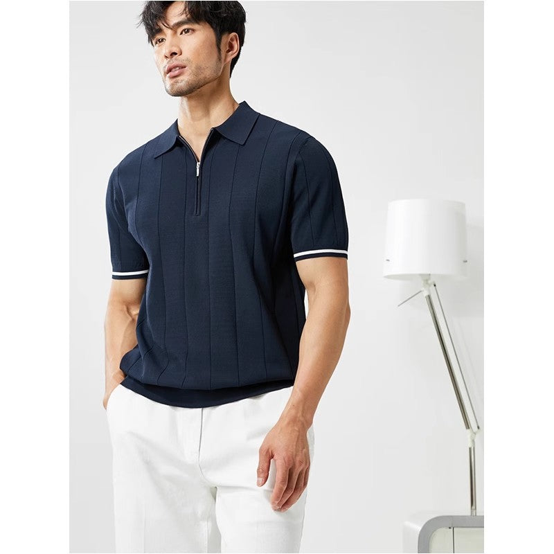 Men’s Striped Half-zip