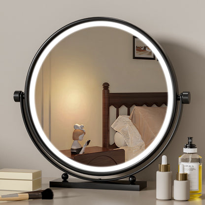 Round Smart Vanity Mirror with Dimmable Lighting