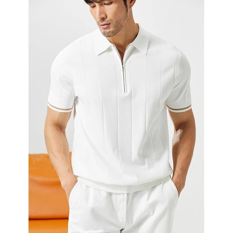 Men’s Striped Half-zip