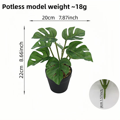 Artificial Monstera Plant Small Green Potted Decor