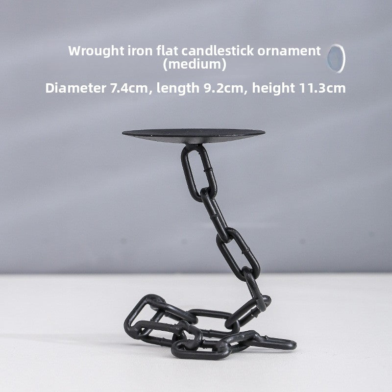 Vintage Iron Chain Candlestick