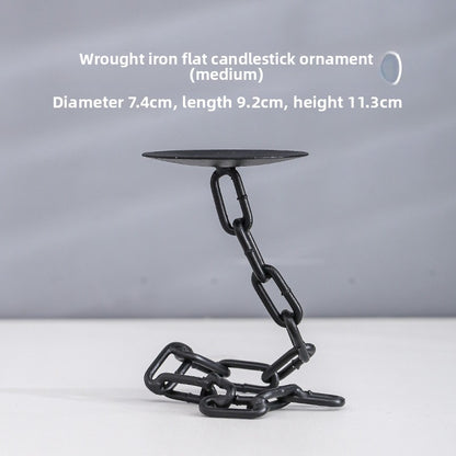 Vintage Iron Chain Candlestick