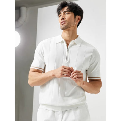 Men’s Striped Half-zip