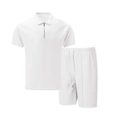 Men's Waffle Knit Short Sleeve T-Shirt and Shorts Set
