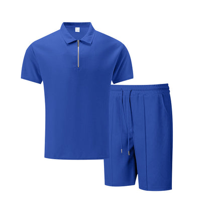 Men's Waffle Knit Short Sleeve T-Shirt and Shorts Set