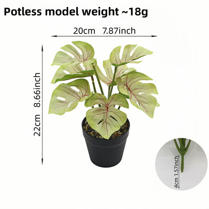 Artificial Monstera Plant Small Green Potted Decor