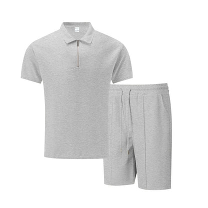 Men's Waffle Knit Short Sleeve T-Shirt and Shorts Set