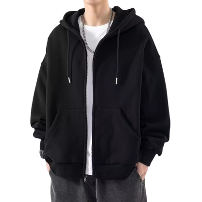 Zipper Hooded Sweatshirt