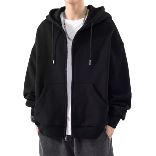 Zipper Hooded Sweatshirt
