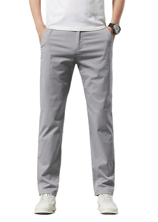 Men's Straight-Leg Cotton Casual Pants for Summer