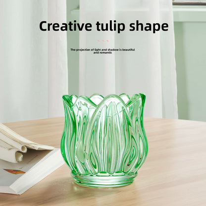 Frosted Glass Tulip Candle Holder