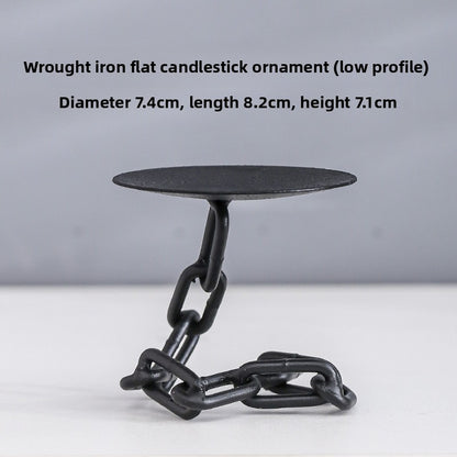 Vintage Iron Chain Candlestick