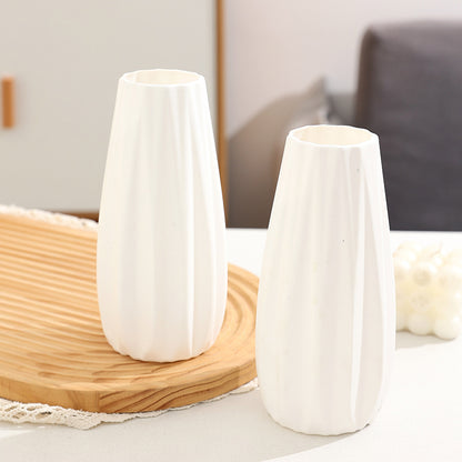 Nordic White Plastic Vase for Home Decor