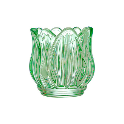 Frosted Glass Tulip Candle Holder