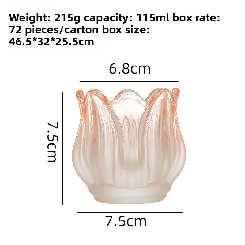 Frosted Glass Tulip Candle Holder