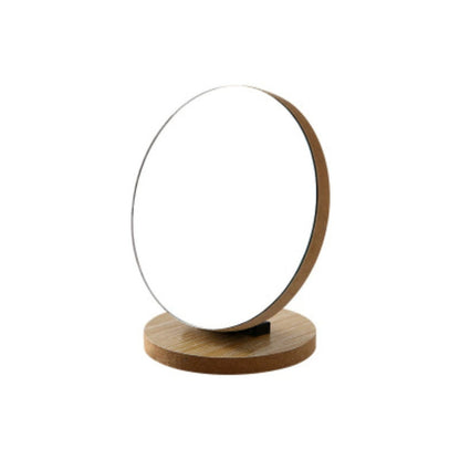 Desktop Rotatable Wooden Makeup Mirror