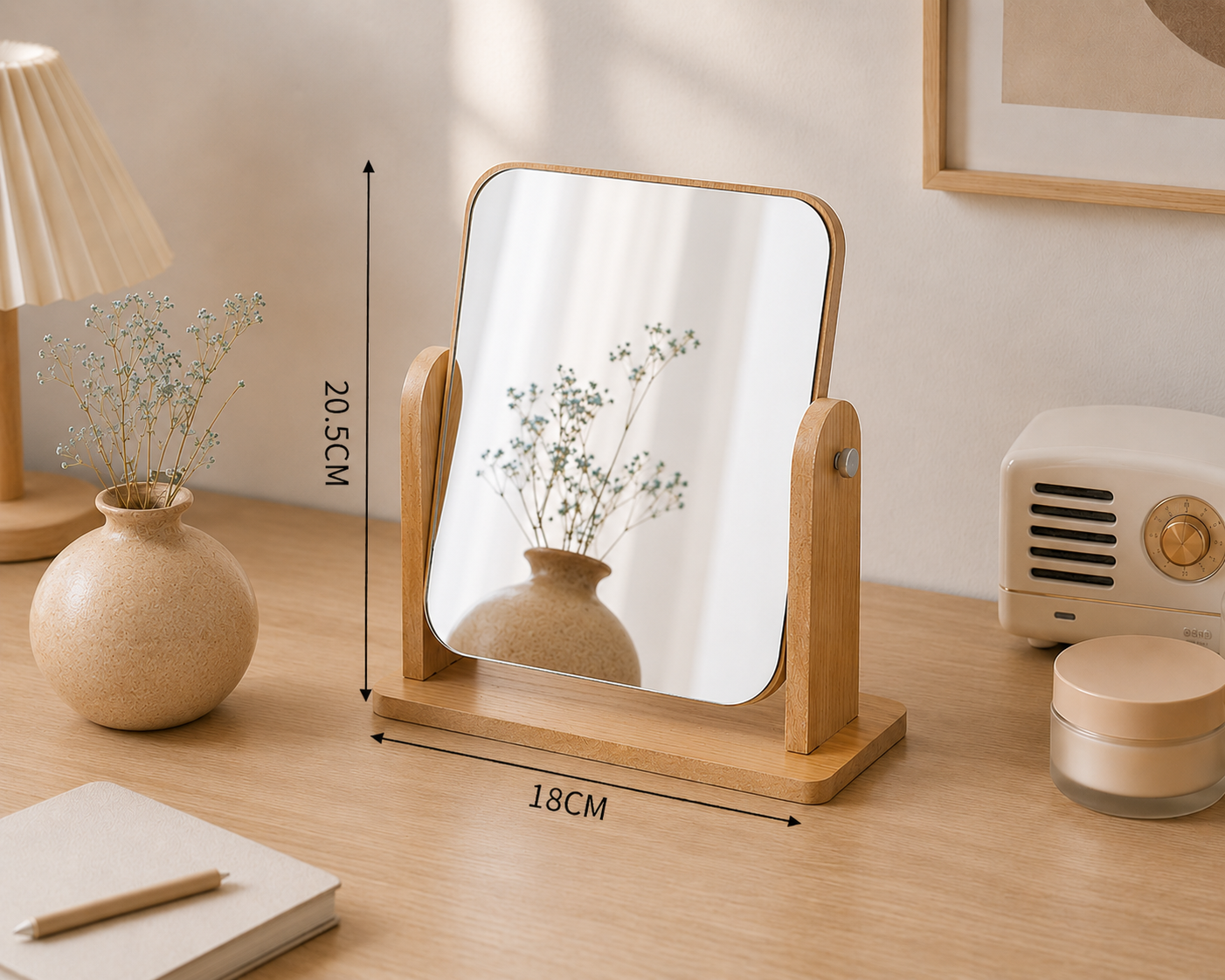 Wooden Makeup Mirror