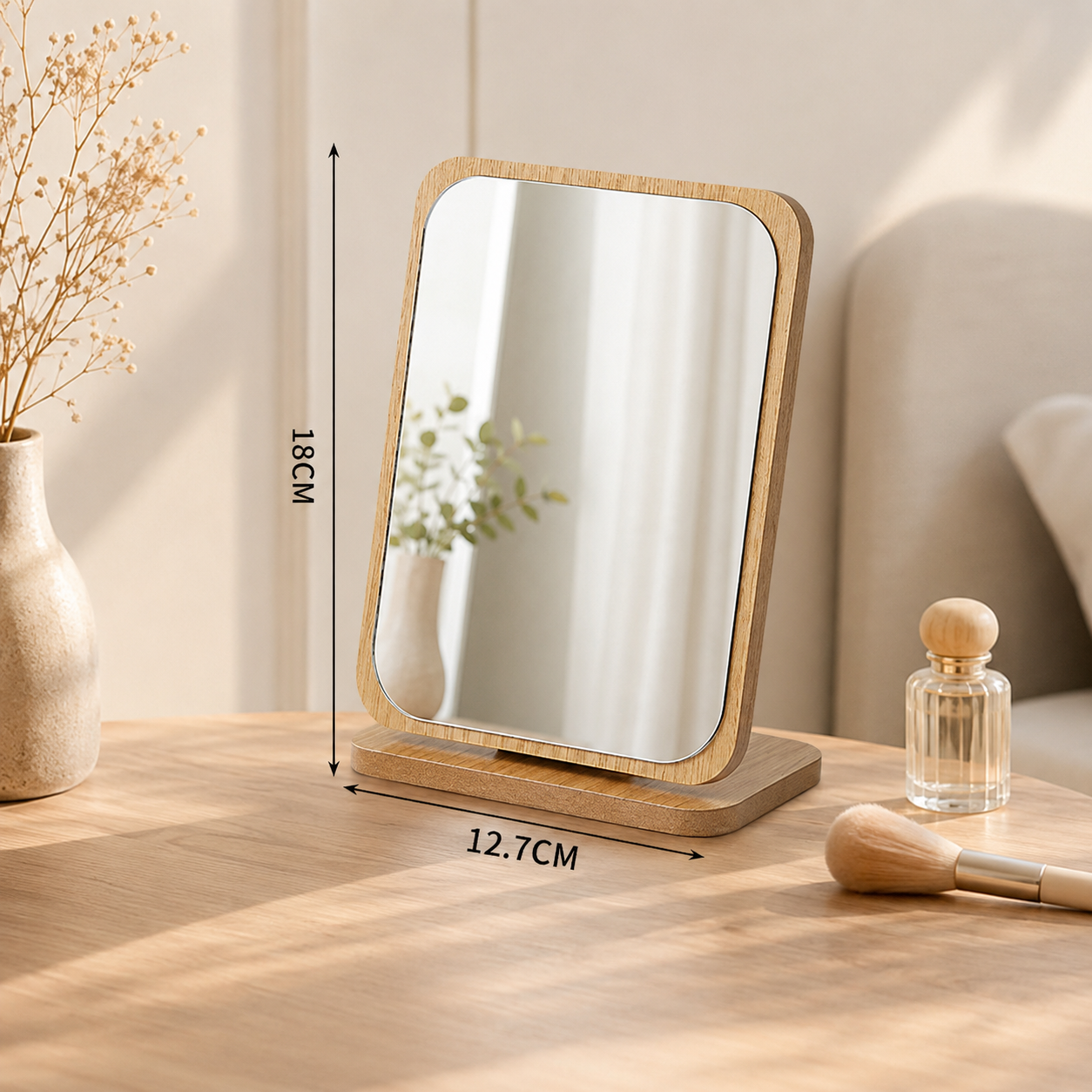 Wooden Makeup Mirror