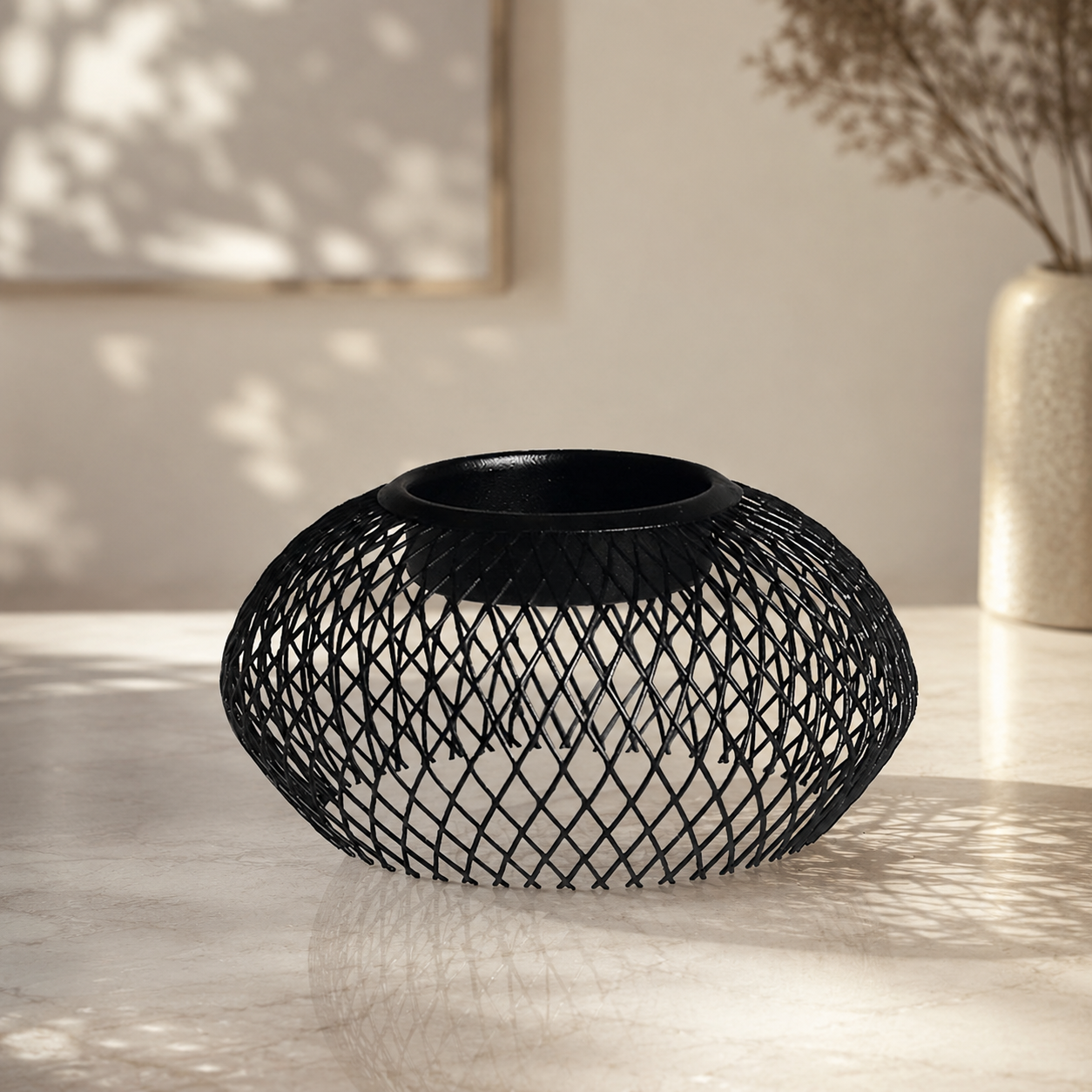 Black lantern candlestick