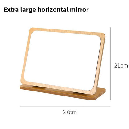 Desktop Rotatable Wooden Makeup Mirror