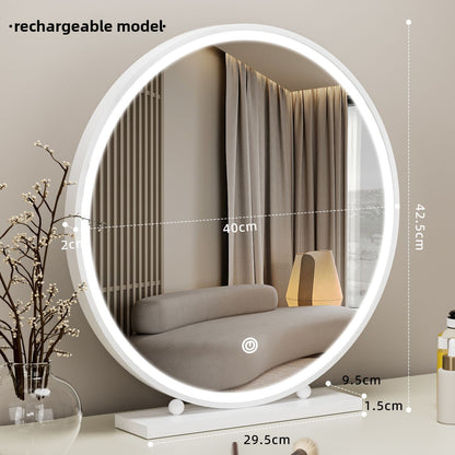 Round Smart Vanity Mirror with Dimmable Lighting