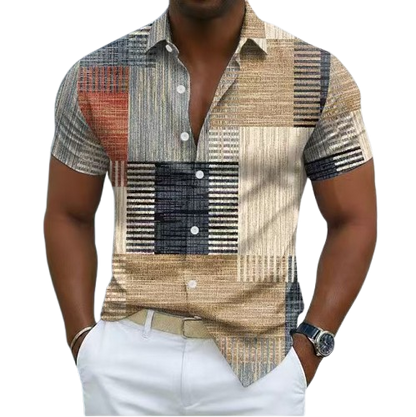 Mens Floral Print Short Sleeve Shirt