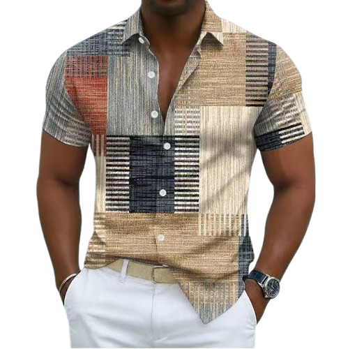 Mens Floral Print Short Sleeve Shirt