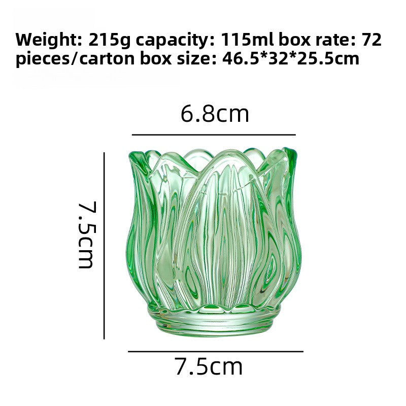 Frosted Glass Tulip Candle Holder