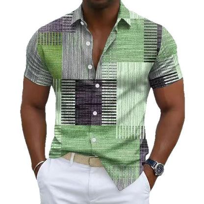 Mens Floral Print Short Sleeve Shirt