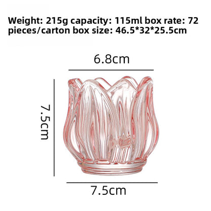 Frosted Glass Tulip Candle Holder