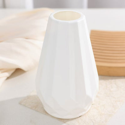 Nordic White Plastic Vase for Home Decor