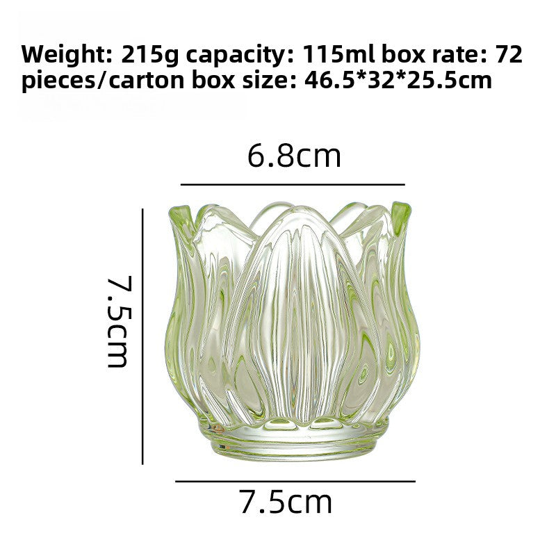 Frosted Glass Tulip Candle Holder