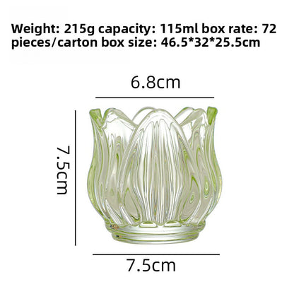 Frosted Glass Tulip Candle Holder
