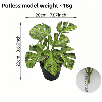 Artificial Monstera Plant Small Green Potted Decor