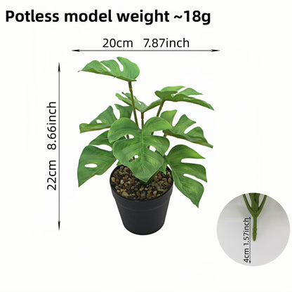 Artificial Monstera Plant Small Green Potted Decor