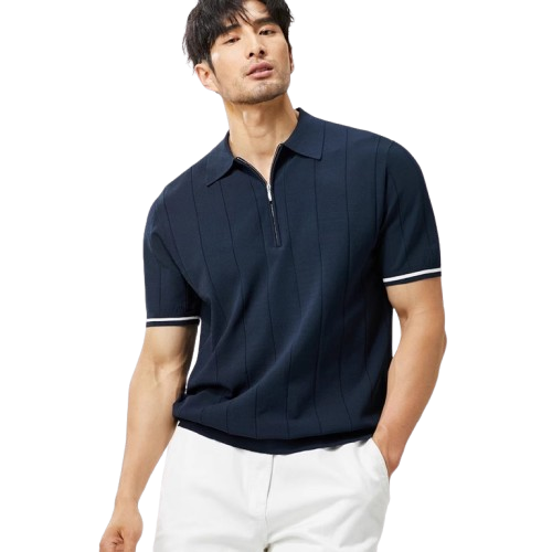 Men’s Striped Half-zip