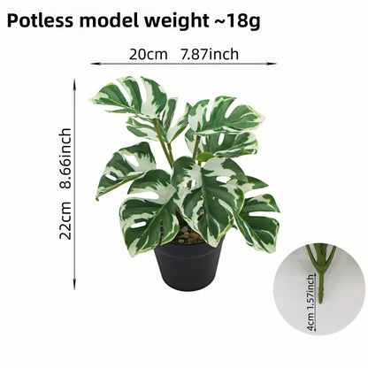 Artificial Monstera Plant Small Green Potted Decor