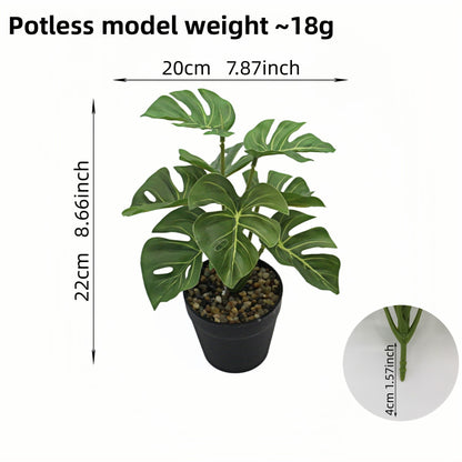 Artificial Monstera Plant Small Green Potted Decor